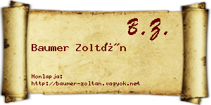 Baumer Zoltán névjegykártya