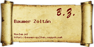 Baumer Zoltán névjegykártya